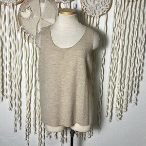 Eileen Fisher Tan Textured Wool Tank Size XL